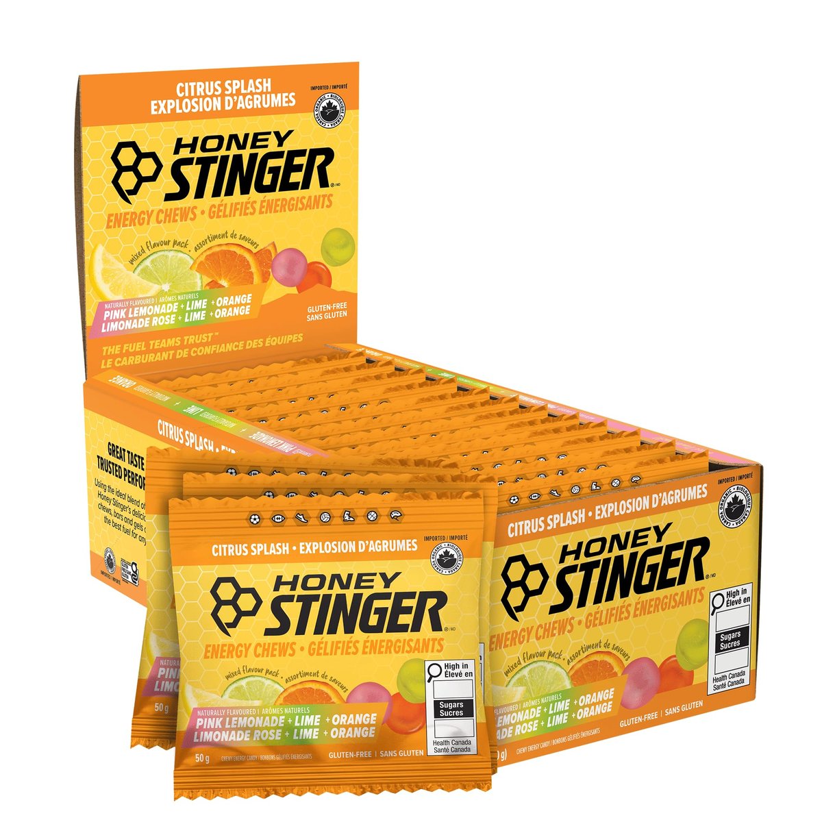 Honey Stinger Organic Citrus Splash Energy Chews – Glutenfrei & Koffeinfrei, für Sport & Performance, 21,6 Unzen (12er-Pack)