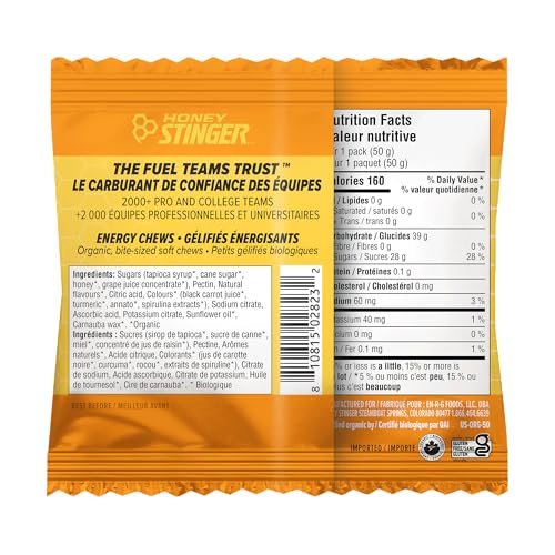 Honey Stinger Organic Citrus Splash Energy Chews – Glutenfrei & Koffeinfrei, für Sport & Performance, 21,6 Unzen (12er-Pack)