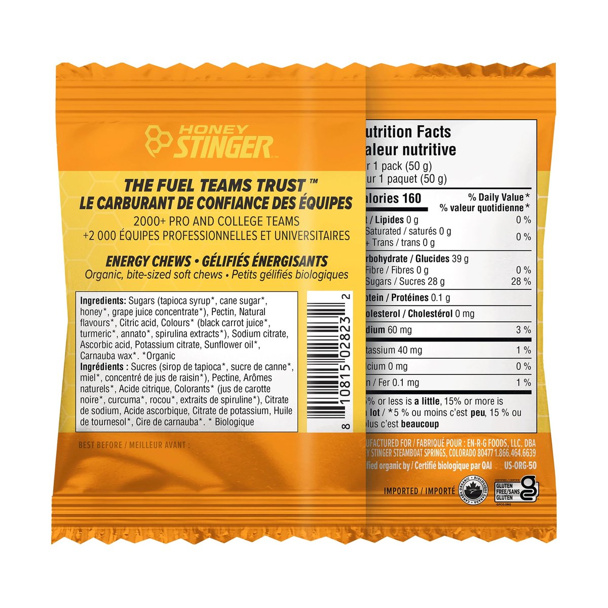 Honey Stinger Organic Citrus Splash Energy Chews – Glutenfrei & Koffeinfrei, für Sport & Performance, 21,6 Unzen (12er-Pack)