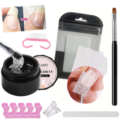 NovaCharm Nagelreparaturset für gespaltene Naturnägel – Kaputter Nagel Reparatur mit magischer Seiden-Nagelwickel, schnell festigender Nagelkleber-Gel, Nagelfeile – Nagelreparaturset mit Formclip Nagelzubehör