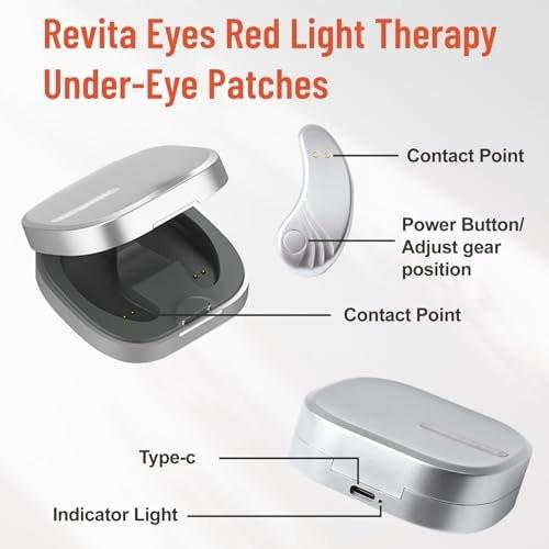 Revita Eyes Rote-Licht-Therapie Augenpads – Tragbare Unteraugen-Massagepads zur Reduzierung von Augenringen und Tränensäcken
