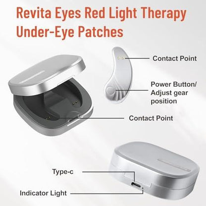 Revita Eyes Rote-Licht-Therapie Augenpads – Tragbare Unteraugen-Massagepads zur Reduzierung von Augenringen und Tränensäcken