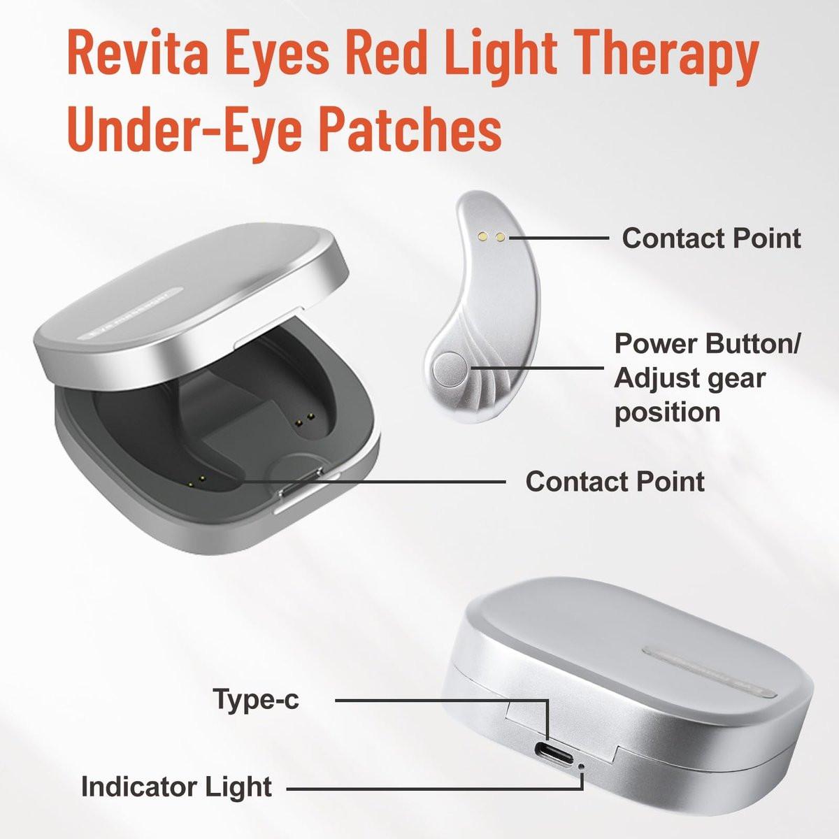 Revita Eyes Rote-Licht-Therapie Augenpads – Tragbare Unteraugen-Massagepads zur Reduzierung von Augenringen und Tränensäcken