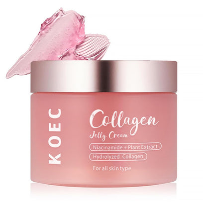 LOYOTICE Collagen Jelly Cream mit Niacinamid & gefriergetrocknetem hydrolysiertem Kollagen – spendet Feuchtigkeit, verbessert Elastizität, reduziert feine Linien & Fältchen, für strahlende Haut (100 ml)