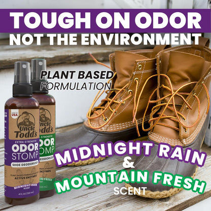 Uncle Todd's Odor Stomp Schuhdeo-Spray 2er-Pack – Bewährter & kraftvoller Enzymspray zur Geruchsbeseitigung in allen Schuhen