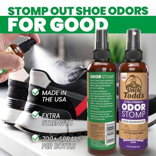 Uncle Todd's Odor Stomp Schuhdeo-Spray 2er-Pack – Bewährter & kraftvoller Enzymspray zur Geruchsbeseitigung in allen Schuhen
