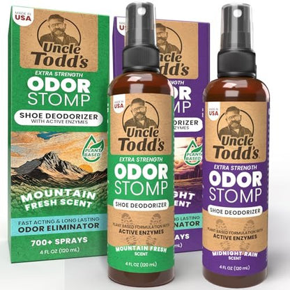 Uncle Todd's Odor Stomp Schuhdeo-Spray 2er-Pack – Bewährter & kraftvoller Enzymspray zur Geruchsbeseitigung in allen Schuhen