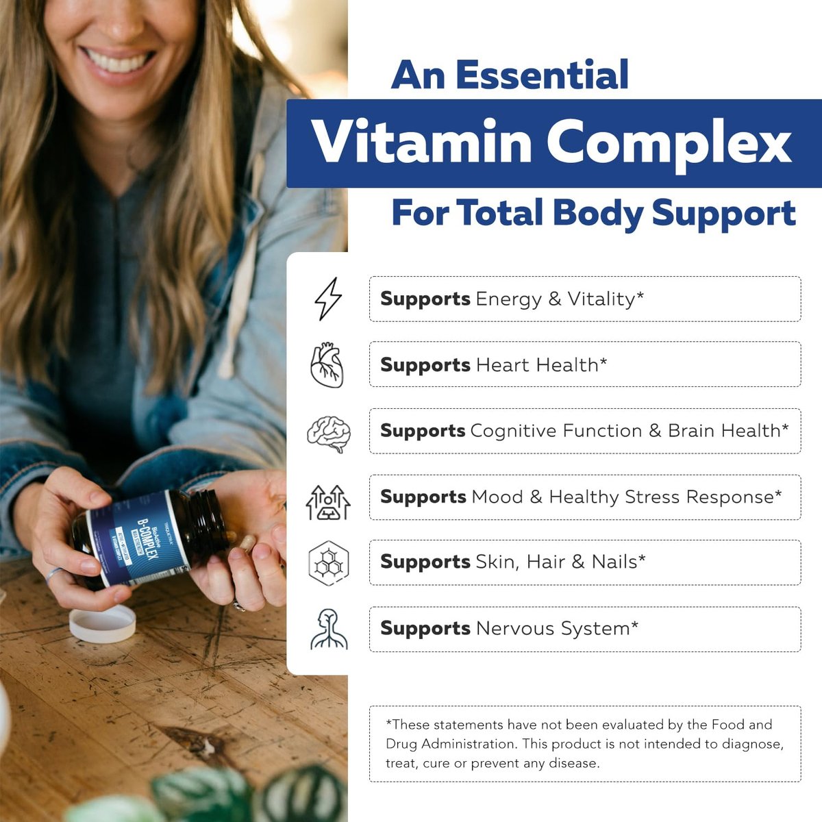 Bioaktiver Vitamin B-Komplex – Blutstrombereit, methylierter B-Komplex mit Methylfolat, 3 bioaktiven Formen von B12, BenfoPure® B1 & Pantesin® B5 – 12 B-Vitamine in klinischen Dosen – 60 Portionen