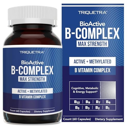 Bioaktiver Vitamin B-Komplex – Blutstrombereit, methylierter B-Komplex mit Methylfolat, 3 bioaktiven Formen von B12, BenfoPure® B1 & Pantesin® B5 – 12 B-Vitamine in klinischen Dosen – 60 Portionen
