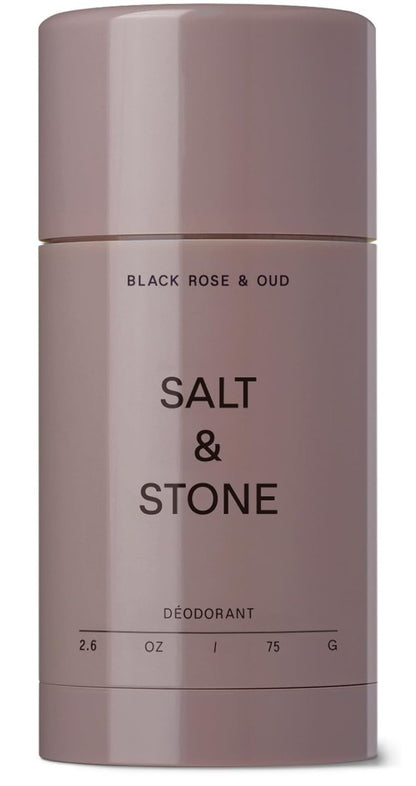 Salt & Stone Deodorant ohne Aluminium | Extra stark 48-Stunden-Schutz für Damen & Herren | Mit Meeresalgenextrakten, Niacinamid & Präbiotika | Schwarze Rose & Oud