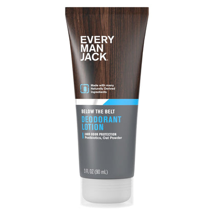 Every Man Jack Herren Deodorant Lotion – Aluminiumfrei mit natürlich gewonnenen Inhaltsstoffen wie Präbiotika und Pfeilwurzelpulver – Duftfrei – 89 ml – 1 Packung