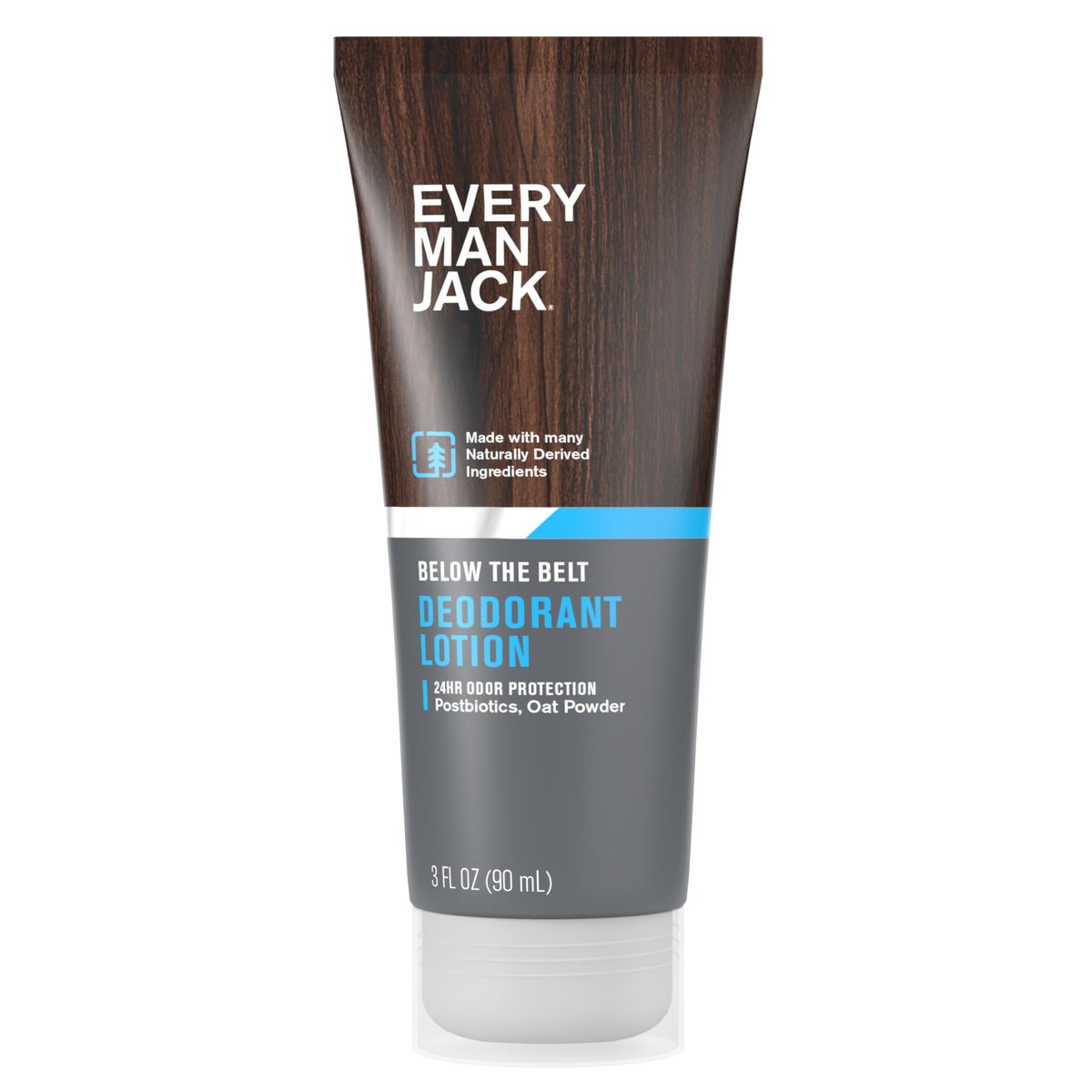 Every Man Jack Herren Deodorant Lotion – Aluminiumfrei mit natürlich gewonnenen Inhaltsstoffen wie Präbiotika und Pfeilwurzelpulver – Duftfrei – 89 ml – 1 Packung