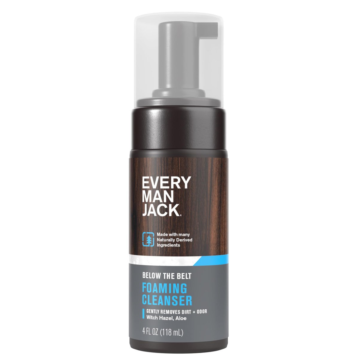 Every Man Jack Herren Schaum-Intimwaschgel – Sanfte Reinigung für den Intimbereich – Mit natürlichen Inhaltsstoffen wie Hamamelis & Aloe Vera – 118 ml (1 Packung)