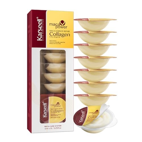 Karseell 8er-Pack Collagen-Haarmaske für trockenes, geschädigtes Haar mit Arganöl – Reisegröße, Tiefenreparatur, für alle Haartypen, 3,25 fl oz