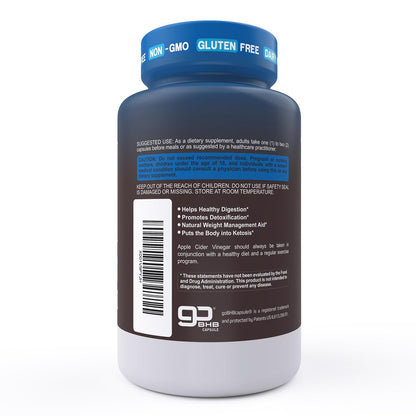 Herbtonics Apfelessig + Keto BHB Kapseln | GLP-1 Unterstützung für Appetit, Heißhunger & Gewichtsmanagement | Stoffwechselunterstützung mit Sättigungsgefühl | 60 Kapseln - 1 Monatsvorrat