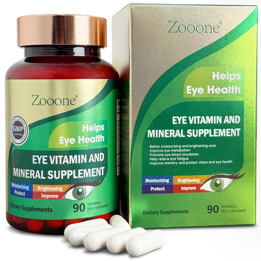 zooone Lutein und Zeaxanthin Augenvitamine – Sehkraft Unterstützung mit Vitamin C, E, Zink, Kupfer – 90 Kapseln für Erwachsene und Senioren