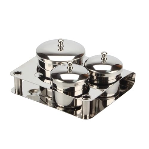 KCGANI 3er Set Edelstahl Nagelkunst-Behälter, Acryl-Nagelflüssigkeitsbehälter, Mini-Nagelpulverbehälter mit Deckel