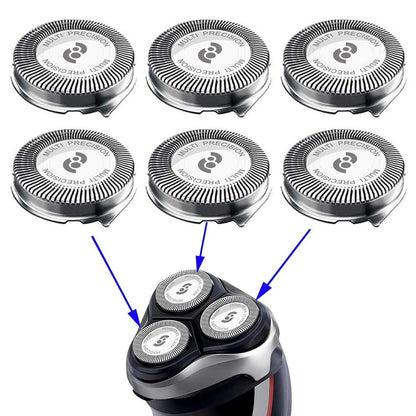Ersatzscherköpfe HQ8 Kompatibel mit Philips Norelco Aquatec Rasierern – 6er-Pack Silber