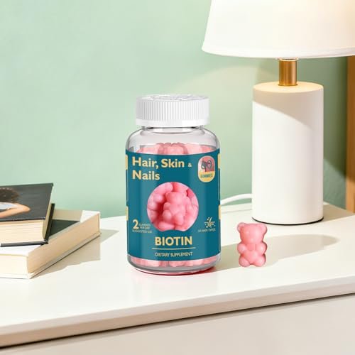 Ficpoud Biotin Gummis für Haare, Haut und Nägel – Vegan, 60 Stück, 30-Tage-Vorrat