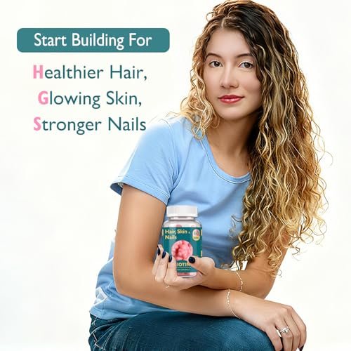 Ficpoud Biotin Gummis für Haare, Haut und Nägel – Vegan, 60 Stück, 30-Tage-Vorrat