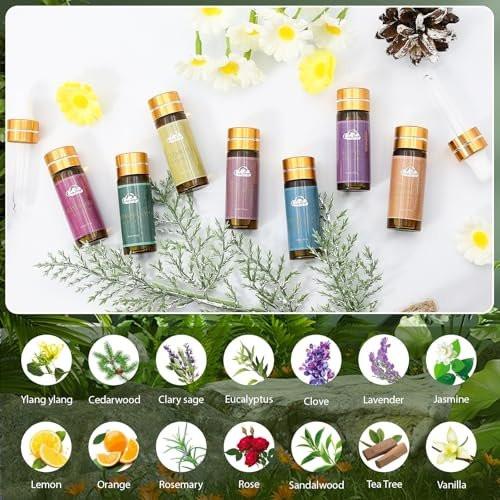 14-teiliges Duft-Essential-Öl-Set – Aromatherapie-Öle für Haut, Diffuser, Haushalt, Luftbefeuchter, Wäsche, Kerzenherstellung – Teebaum, Sandelholz, Lavendel, Vanille, Eukalyptus und mehr (je 5 ml)