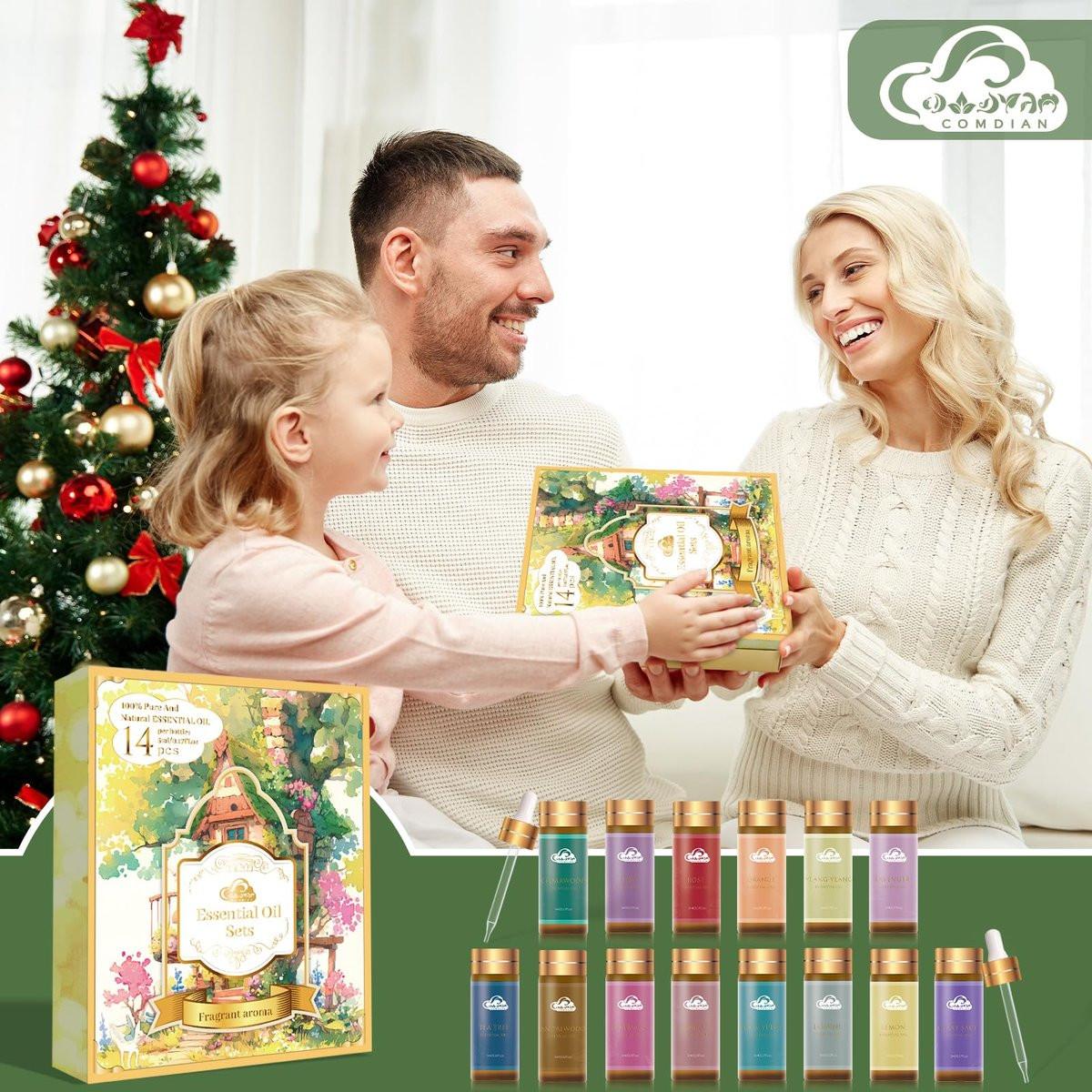 14-teiliges Duft-Essential-Öl-Set – Aromatherapie-Öle für Haut, Diffuser, Haushalt, Luftbefeuchter, Wäsche, Kerzenherstellung – Teebaum, Sandelholz, Lavendel, Vanille, Eukalyptus und mehr (je 5 ml)