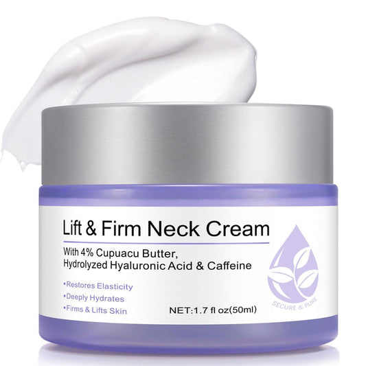 ZIXAOK Halscreme zur Straffung und Festigung – Sofort-Lifting-Creme mit Hyaluronsäure & Vitamin E zur Faltenreduktion und tiefenwirksamen Feuchtigkeitsversorgung für Hals und Gesicht – geeignet für alle Hauttypen, 50 ml