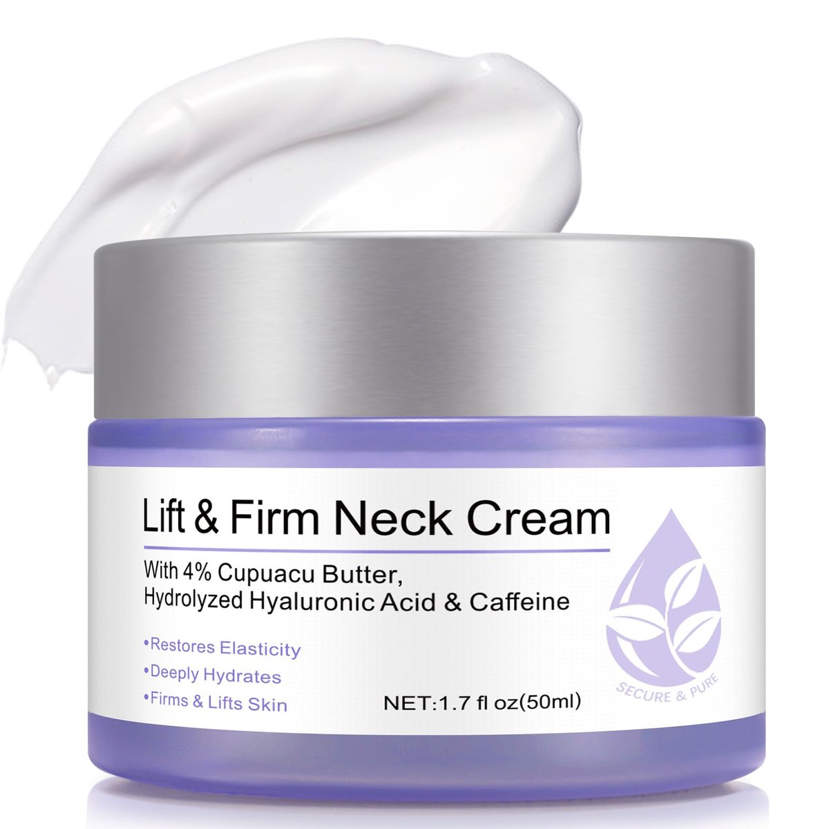 ZIXAOK Halscreme zur Straffung und Festigung – Sofort-Lifting-Creme mit Hyaluronsäure & Vitamin E zur Faltenreduktion und tiefenwirksamen Feuchtigkeitsversorgung für Hals und Gesicht – geeignet für alle Hauttypen, 50 ml