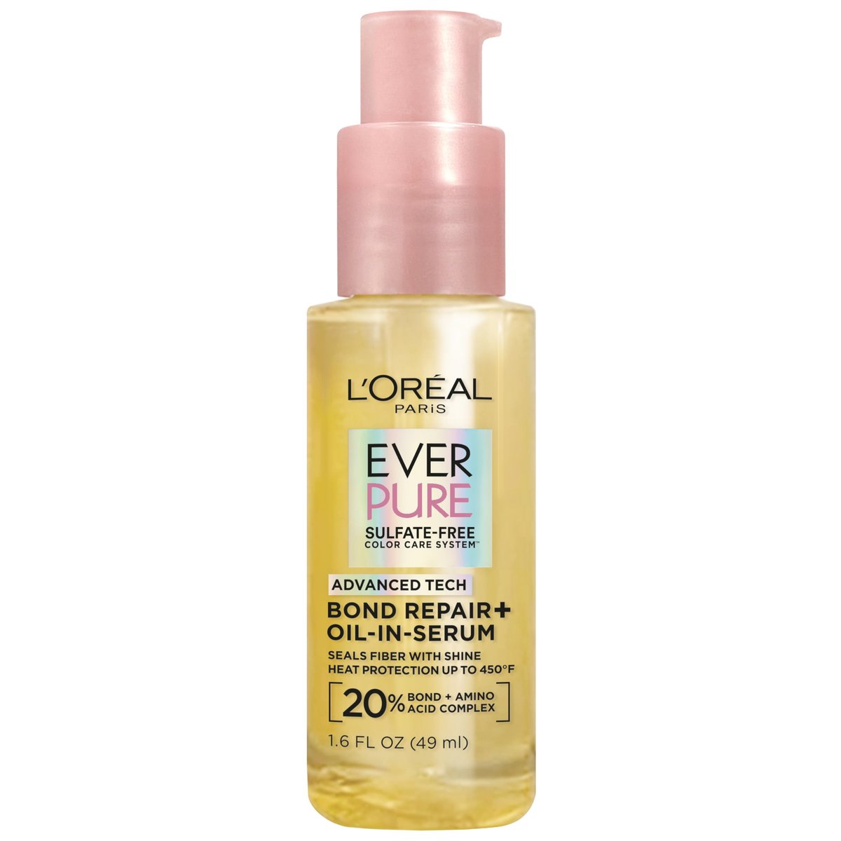L'Oreal Paris Bond Repair+ Haaröl-Serum, Hitzeschutz für geschädigtes, coloriertes Haar, intensiver Glanz und Frizz-Kontrolle, EverPure, 48 ml (Verpackung kann variieren)