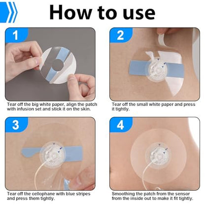 60 Stück Universal-Klebepflaster für CGM und Insulinpumpen, 0,8 Zoll Loch atmungsaktive durchsichtige Patches & wasserdichte Sensorabdeckungen, 10-14 Tage CGM-Schutz, vorgeschnittenes Klebeband, hautfreundliche Überpflaster