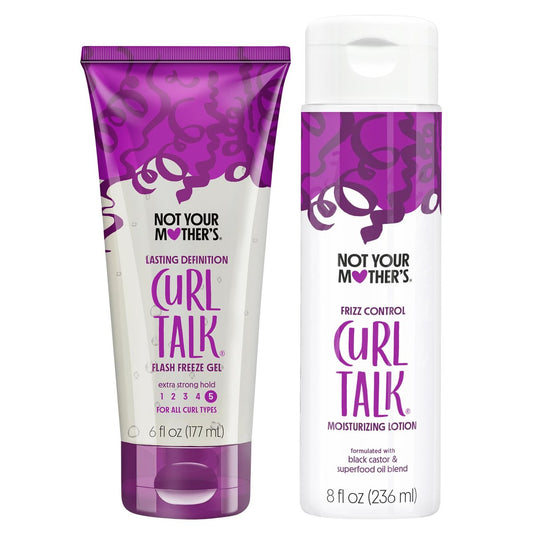 Not Your Mother's Curl Talk Lasting Definition Flash Freeze Gel und Frizz Control Feuchtigkeitslotion (2er-Pack) – Mit Rice Curl Complex
