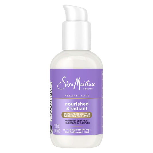 SheaMoisture Melanin Care Sonnenschutz-Gesichtslotion SPF 30 – Strahlende & Geschützte Haut mit Pro-Ceramiden & Holunderbeeren-Komplex, 89 ml