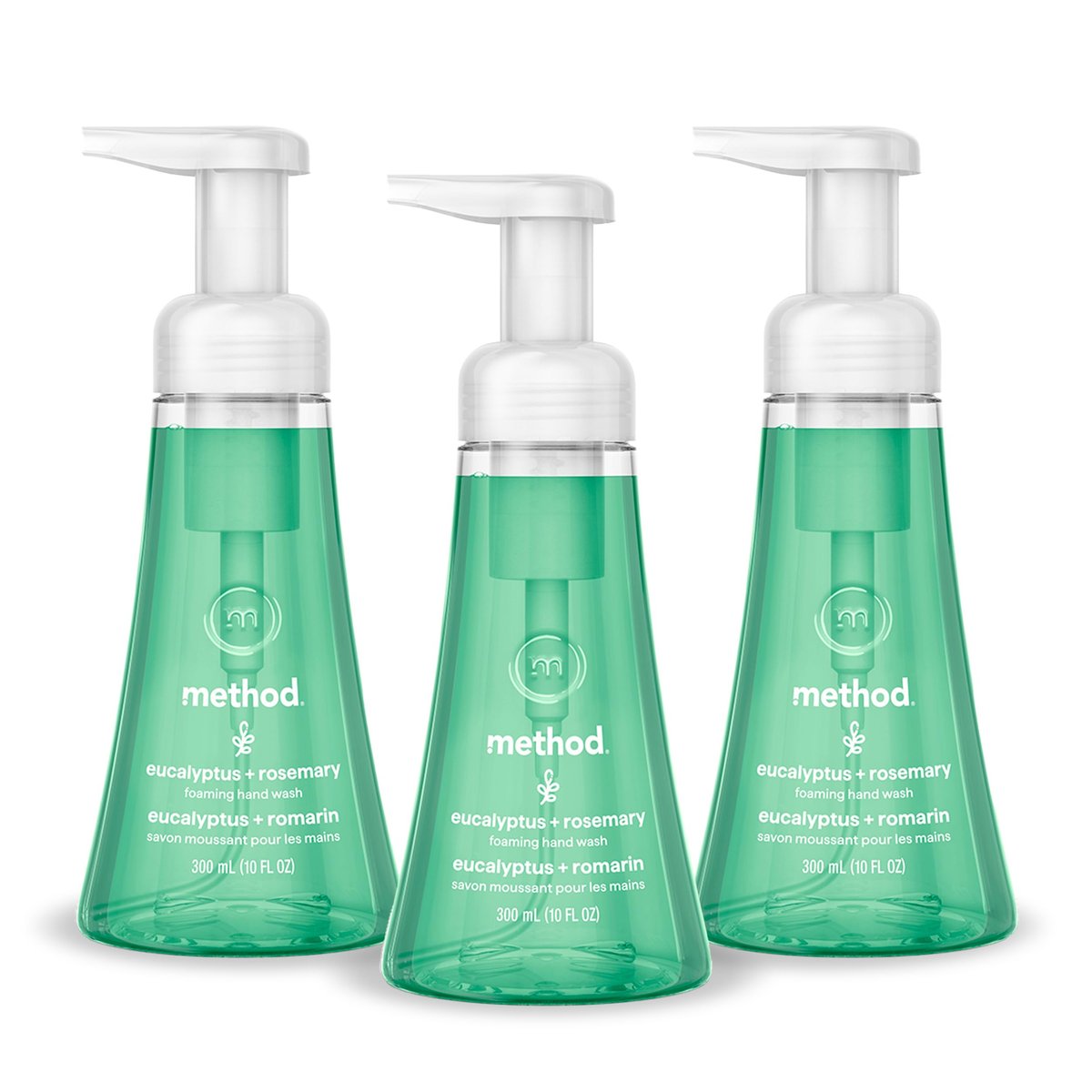 Method Flüssigseife Eukalyptus + Rosmarin, 10 fl oz, 3er-Pack – Nachfüllbare Handseife mit pflanzlichen Inhaltsstoffen