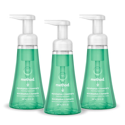 Method Flüssigseife Eukalyptus + Rosmarin, 10 fl oz, 3er-Pack – Nachfüllbare Handseife mit pflanzlichen Inhaltsstoffen