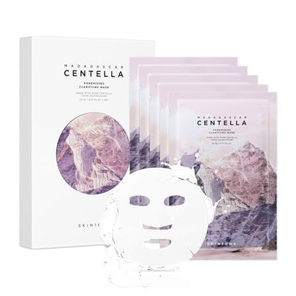 SKIN1004 Poremizing Clarifying Mask – Porenverfeinernde Gesichtsmaske für mehr Hautelastizität, sanftes Peeling & reduzierte Talgproduktion, koreanische Hautpflege, 5er Pack mit 23 ml pro Maske