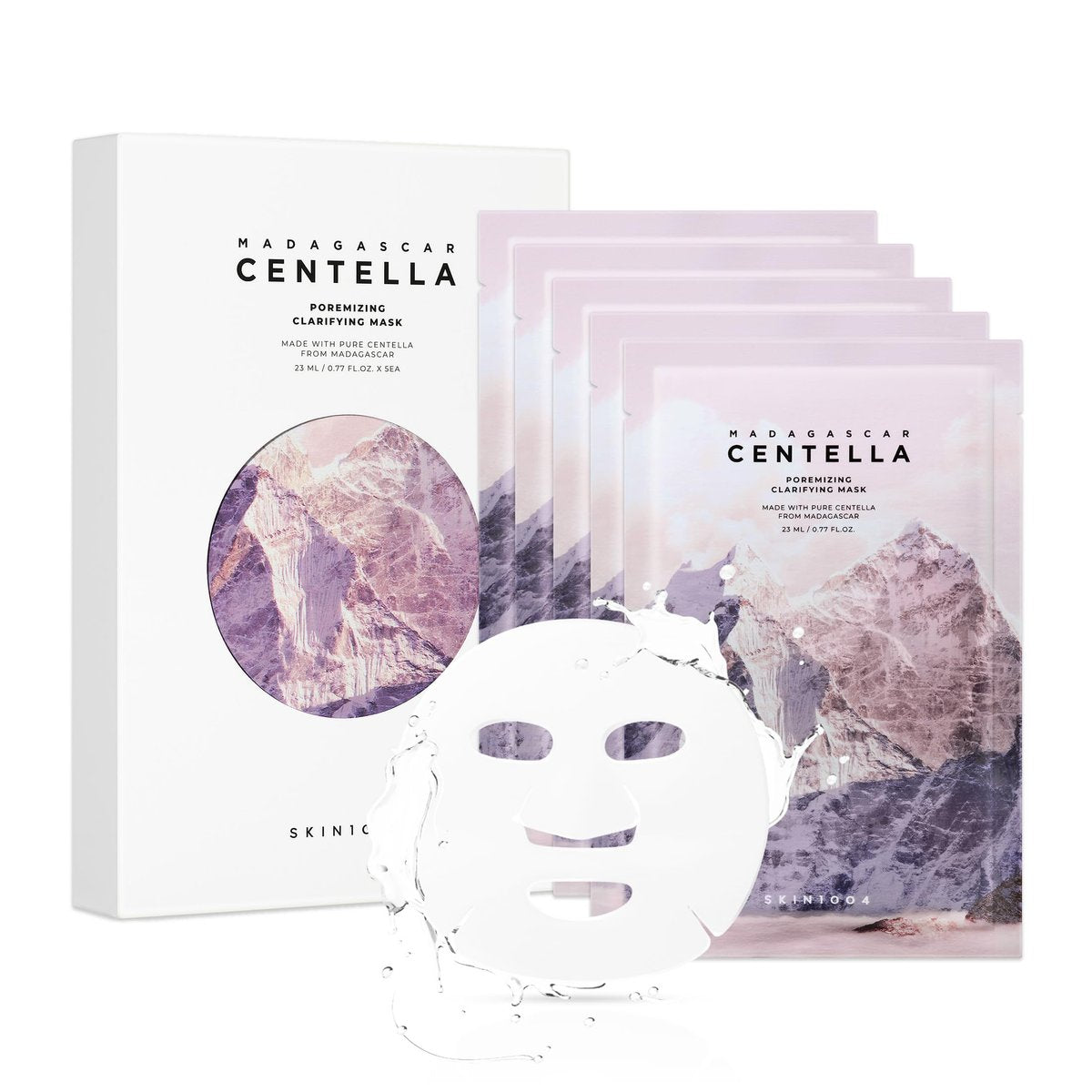 SKIN1004 Poremizing Clarifying Mask – Porenverfeinernde Gesichtsmaske für mehr Hautelastizität, sanftes Peeling & reduzierte Talgproduktion, koreanische Hautpflege, 5er Pack mit 23 ml pro Maske