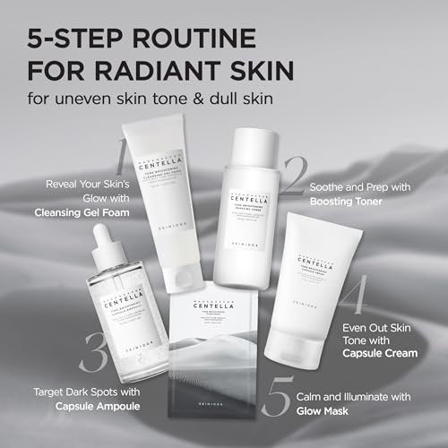 SKIN1004 Tone Glow Mask – Gesichtsmaske für ungleichmäßigen Hautton, strahlende Haut & Feuchtigkeit mit Madagascar Centella, Koreanische Hautpflege, 25 ml x 5 Beutel