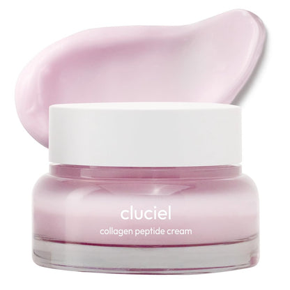 cluciel Collagen Peptid Creme – Tägliche All-in-One Feuchtigkeitspflege für Glasglanz, dunkle Flecken, Porenpflege, 24h Leuchten & klare Haut, koreanische vegane Hautpflege für alle Hauttypen, 1,69 fl.oz