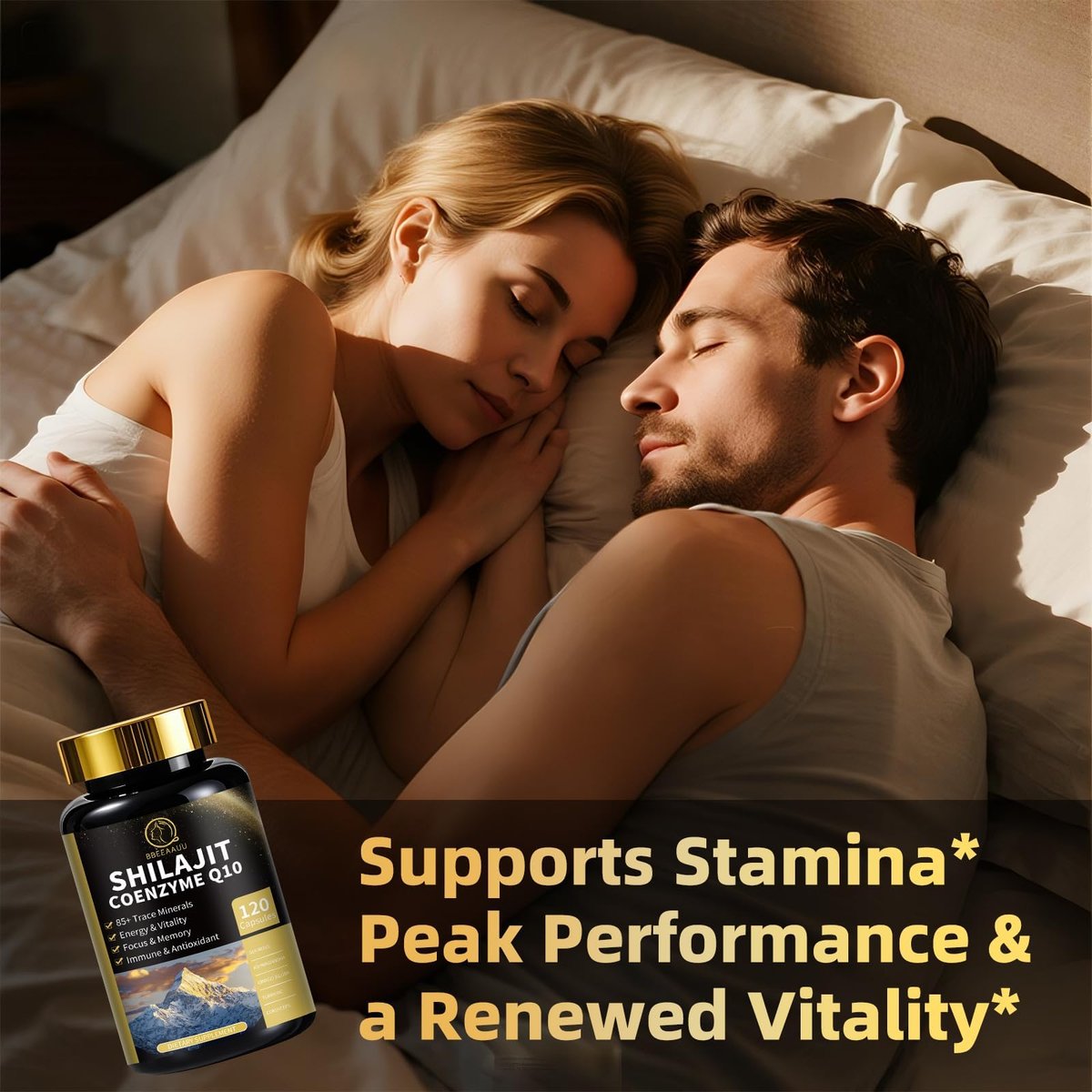 BBEEAAUU Shilajit für Männer mit Sea Moss & Ashwagandha – 12-in-1 Himalaya-Shilajit-Kapseln mit Coenzym Q10, Fulvinsäure & Huminsäure, Löwenmähne, Unterstützt Energie & Immunität, 120 Kapseln