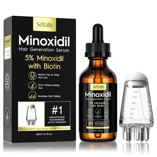 5% Minoxidil Haarwuchsöl für Männer & Frauen Set - Extra starkes Regrow Serum, Topische Haarausfall Behandlung, Dickeres, gesünderes Haar & Bartwachstum Kit, 62 ml