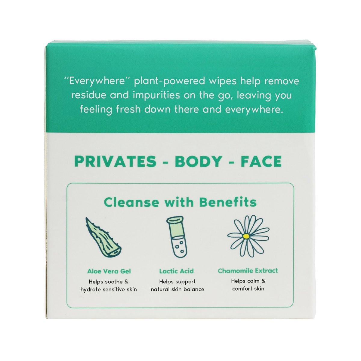 Her Fantasy Box | Everywhere Wipes – 100% Bio-Baumwolle, Sanft & Erfrischend, pH-ausgeglichen, Duftfrei, Pflanzlich für Körper, Gesicht & Intimbereich, Ideal für empfindliche Haut - 1 Packung, 15 Tücher