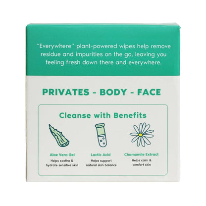 Her Fantasy Box | Everywhere Wipes – 100% Bio-Baumwolle, Sanft & Erfrischend, pH-ausgeglichen, Duftfrei, Pflanzlich für Körper, Gesicht & Intimbereich, Ideal für empfindliche Haut - 1 Packung, 15 Tücher