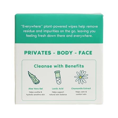 Her Fantasy Box | Everywhere Wipes – 100% Bio-Baumwolle, Sanft & Erfrischend, pH-ausgeglichen, Duftfrei, Pflanzlich für Körper, Gesicht & Intimbereich, Ideal für empfindliche Haut - 1 Packung, 15 Tücher