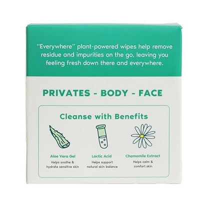 Her Fantasy Box | Everywhere Wipes – 100% Bio-Baumwolle, Sanft & Erfrischend, pH-ausgeglichen, Duftfrei, Pflanzlich für Körper, Gesicht & Intimbereich, Ideal für empfindliche Haut - 1 Packung, 15 Tücher