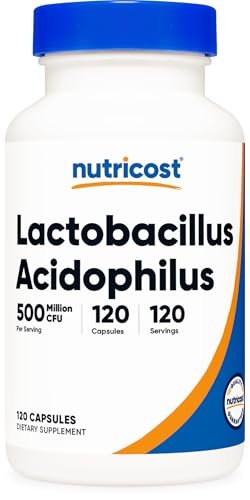 Nutricost Lactobacillus Acidophilus 500 Millionen KBE pro Portion (120 Kapseln)