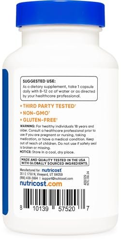 Nutricost Lactobacillus Acidophilus 500 Millionen KBE pro Portion (120 Kapseln)