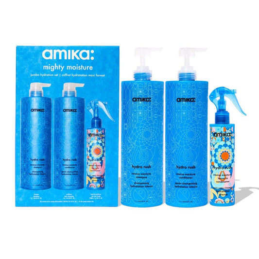 Amika Mighty Moisture Jumbo Hydration Set – Feuchtigkeitsspendendes Shampoo & Conditioner Set (74,3 Unzen)