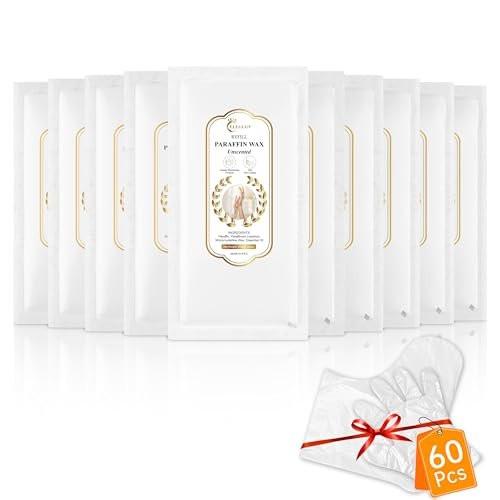 ELEGCOV Paraffinwachs Nachfüllpackung – 10 Packungen, Duftneutral, für Hände und Füße, Paraffinwachs Blöcke für Wachsmaschine, Paraffinwachsbad, Lindert Muskelermüdung, Spendet Tiefenfeuchtigkeit und Pflegt