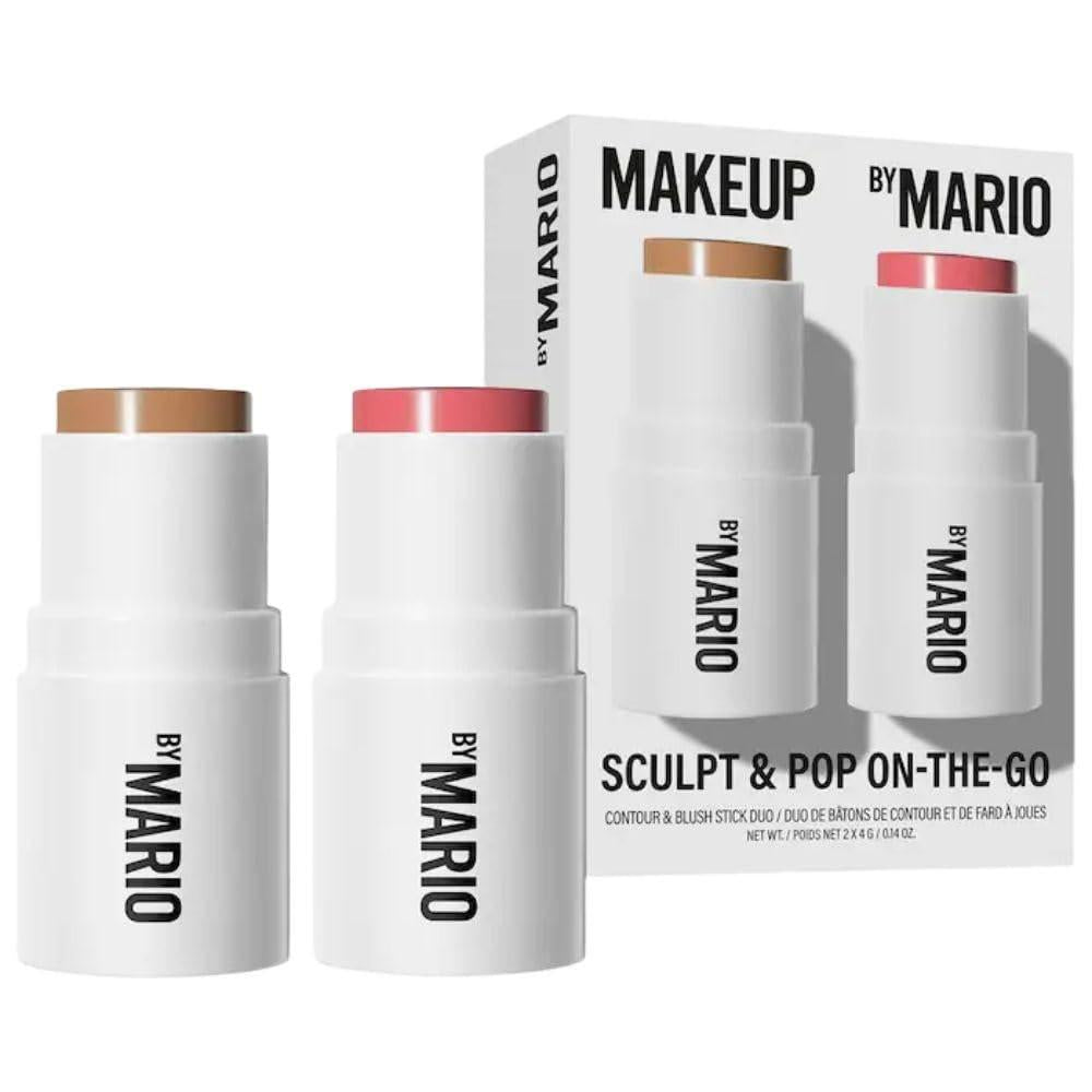 Makeup By Mario Sculpt & Pop On the Go Contour & Blush Stick Duo Makeup Geschenkset – Light Medium & Sweet Pink