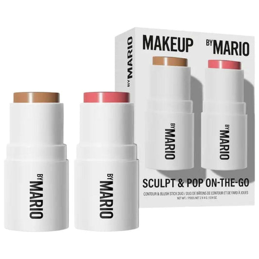Makeup By Mario Sculpt & Pop On the Go Contour & Blush Stick Duo Makeup Geschenkset – Light Medium & Sweet Pink